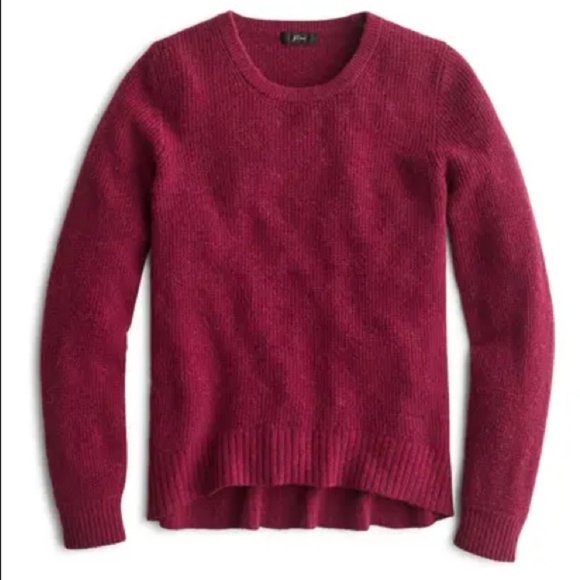 J. Crew High Low Waffle Sweater Supersoft Yarn Merino Wool Alpaca Blend Small S - Picture 1 of 12